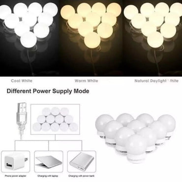 Hollywood Style Makeup Mirror Lights – LED Strip Kit 10PCs