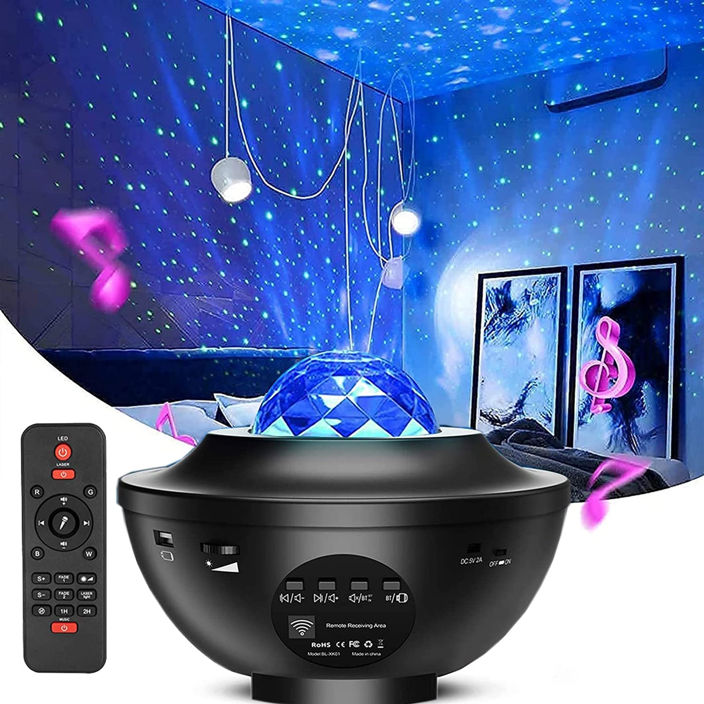 Starry Sky Galaxy Projector with Bluetooth & Remote