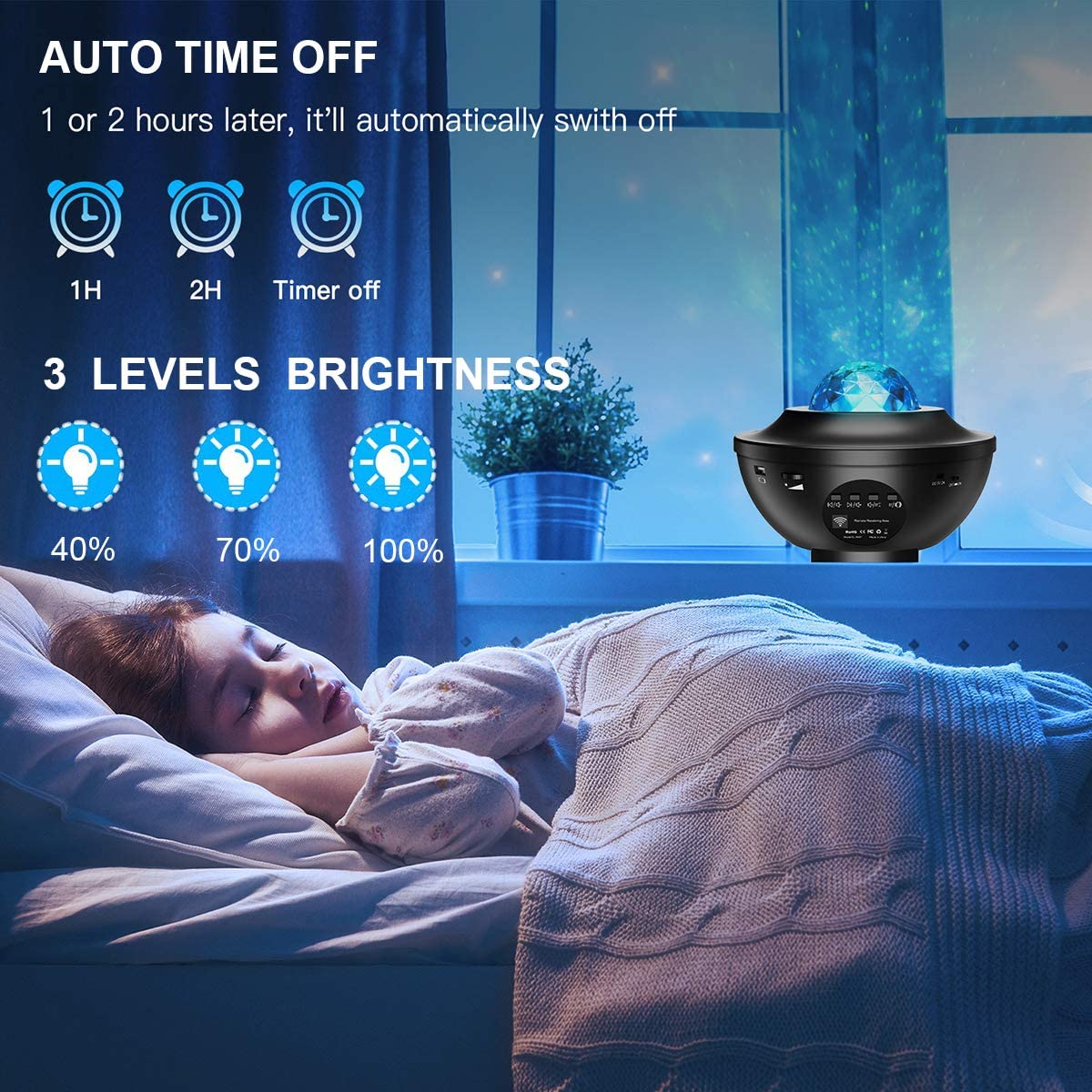 Starry Sky Galaxy Projector with Bluetooth & Remote