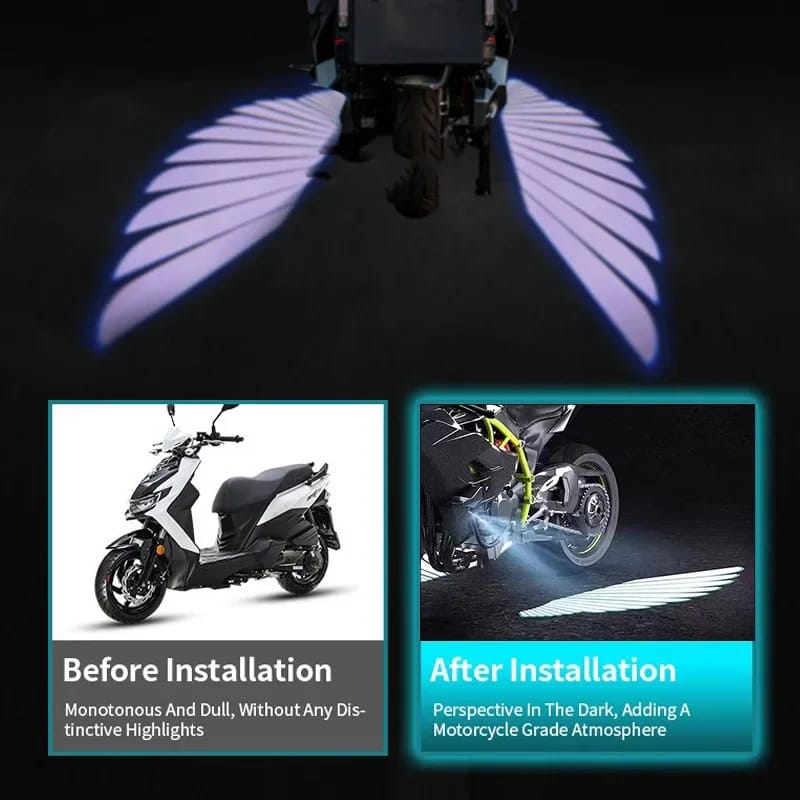 Angel Wing LED Mirror Projection Light – Motor Bike