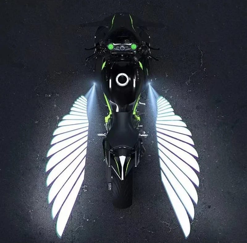 Angel Wing LED Mirror Projection Light – Motor Bike