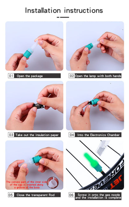 Bicycle/Car LED Tire Valve Lights – Motion Sensor (4pcs)