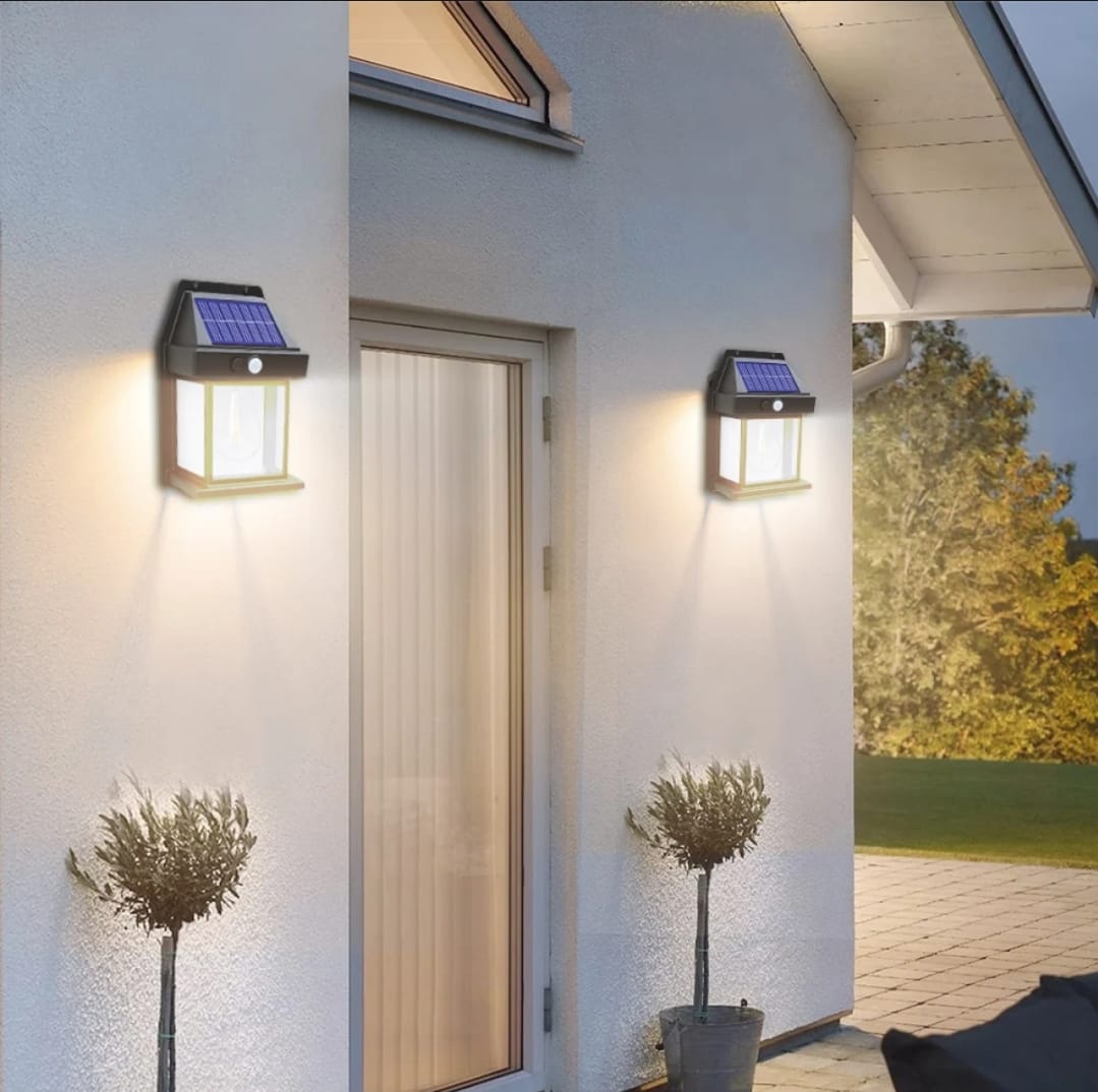 Solar Motion Sensor LED Wall Light – Waterproof Outdoor Lamp