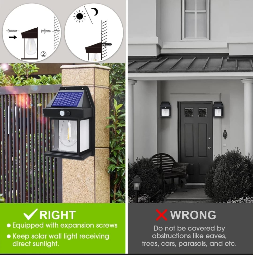 Solar Motion Sensor LED Wall Light – Waterproof Outdoor Lamp