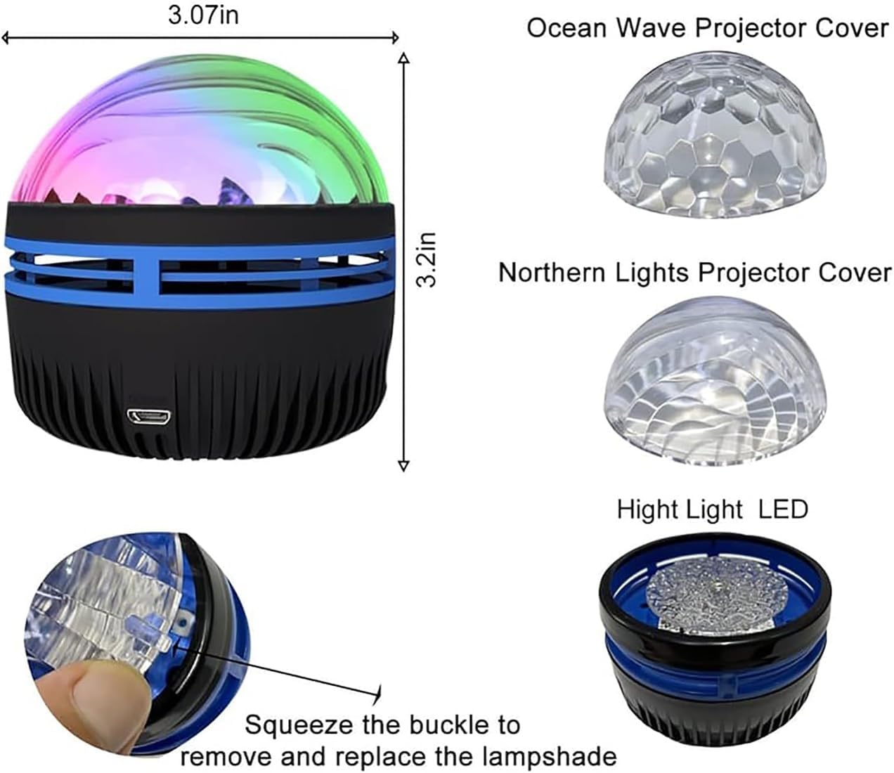 Star Moon Aurora Projector Lamp – Remote Control Light