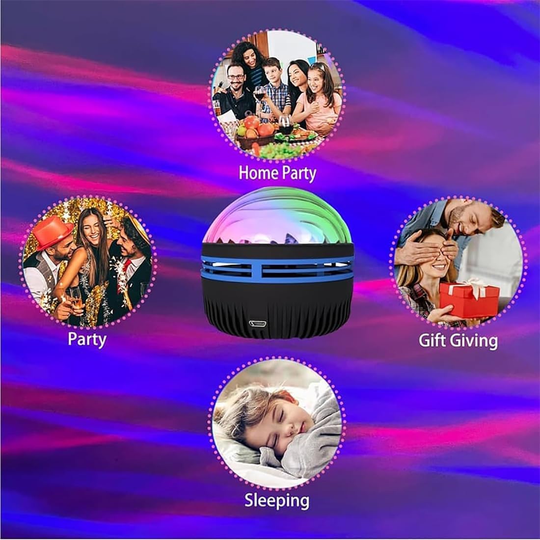 Star Moon Aurora Projector Lamp – Remote Control Light