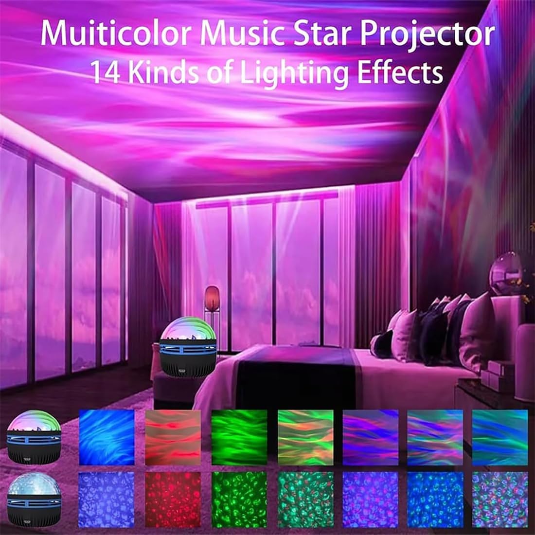 Star Moon Aurora Projector Lamp – Remote Control Light