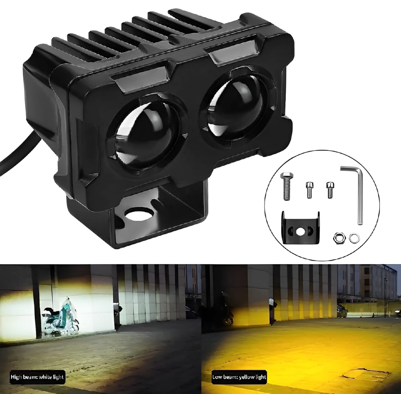 Motor Bike LED Driving Light for Motorcycle – Dual Color