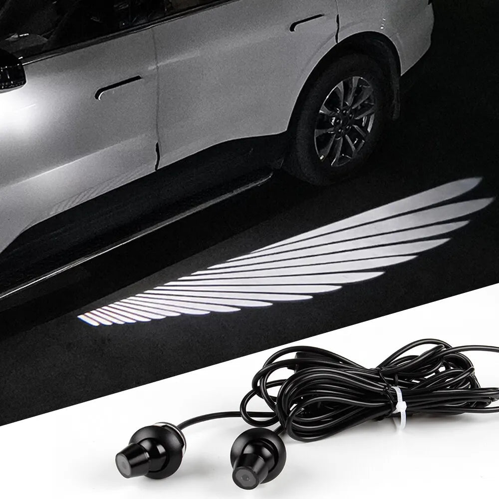 2PCS LED Car Mirror Welcome Lights – Angel Wings