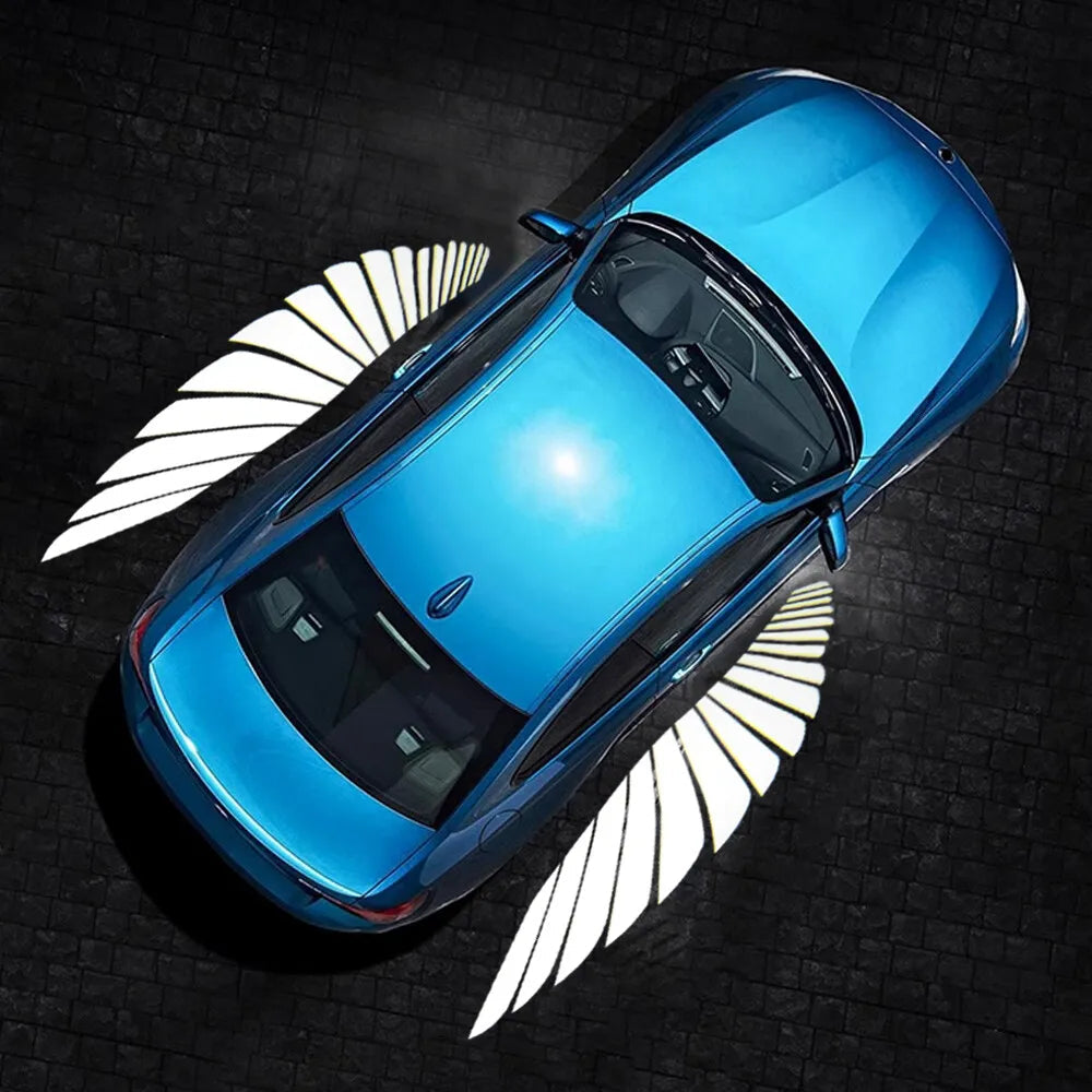 2PCS LED Car Mirror Welcome Lights – Angel Wings