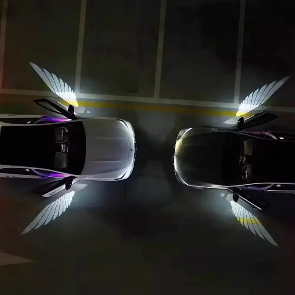 2PCS LED Car Mirror Welcome Lights – Angel Wings