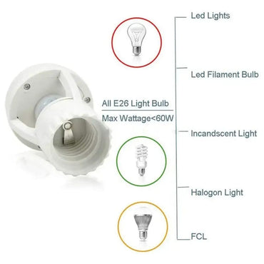 PIR Sensor Lamp Holder – 360° Smart Lighting Control