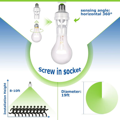 PIR Sensor Lamp Holder – 360° Smart Lighting Control