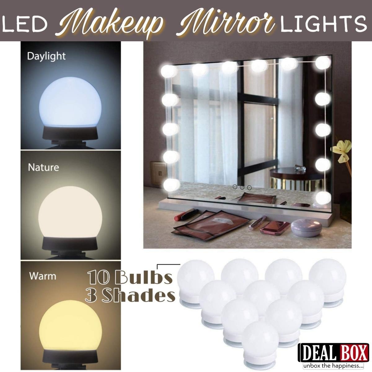 Hollywood Style Makeup Mirror Lights – LED Strip Kit 10PCs