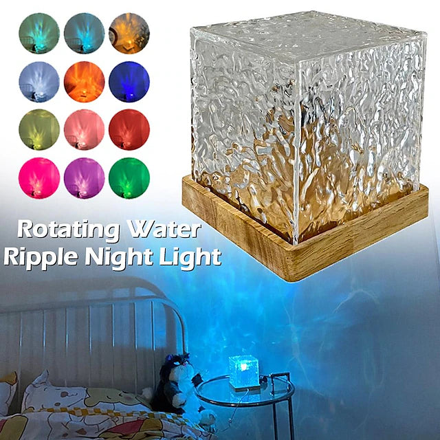 Ocean Wave LED Flame Crystal Lamp – Multi Color