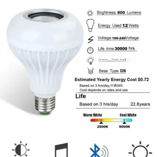 Smart RGB LED Bulb with Bluetooth Speaker