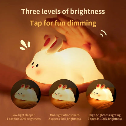 Rabbit Shape Silicone Night Light for Kids & Home Decor