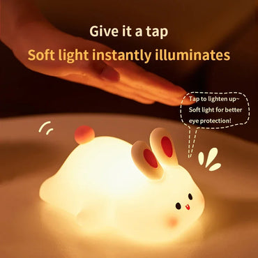 Rabbit Shape Silicone Night Light for Kids & Home Decor