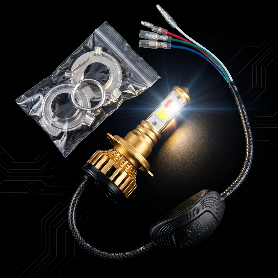 M4 LED Headlight Bulb for Motorcycle – Bright White Light