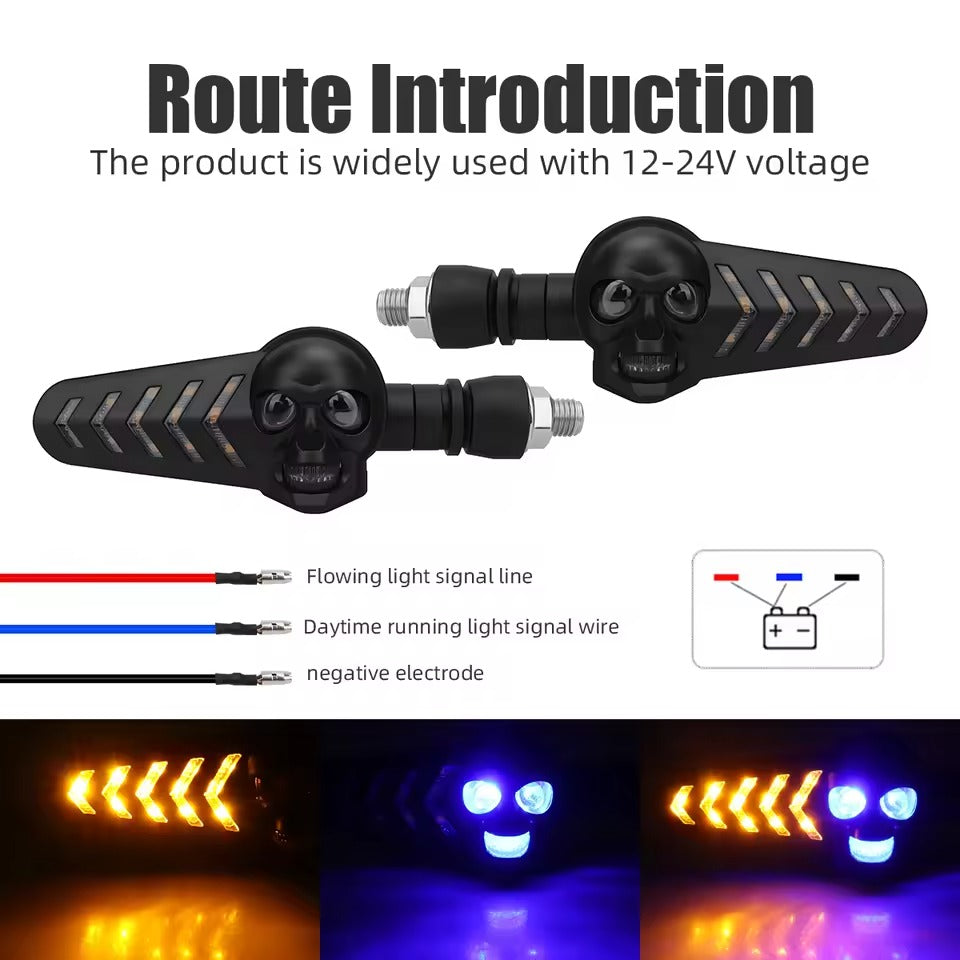 LED Motorcycle Indicators – 2PCS DRL Flash Tail Lights