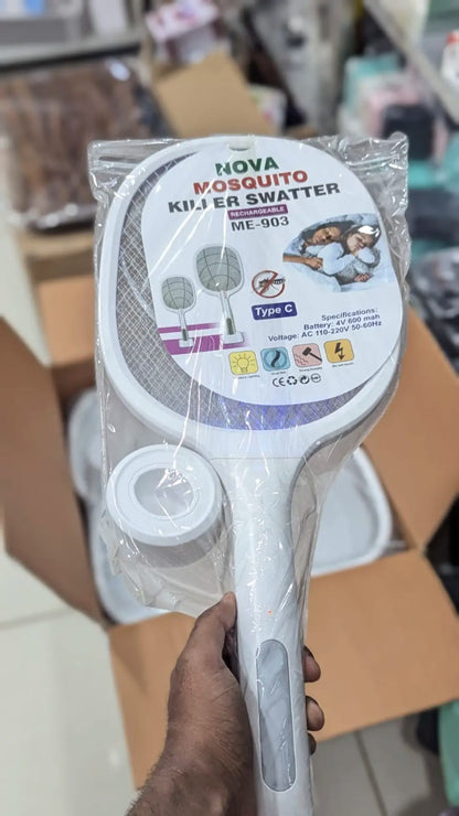 Nova Electric Mosquito Swatter – LED Lamp & Racket Combo